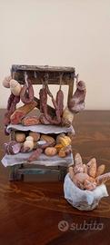 BANCO SALUMI E FORMAGGI E CESTA DI PANE PRESEPE