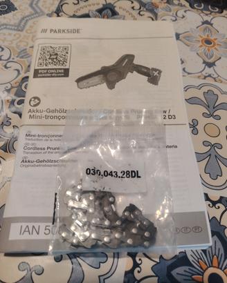 catena mini motosega parkside 