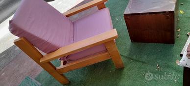 copppia poltrone legno x interno o esterni cuscin