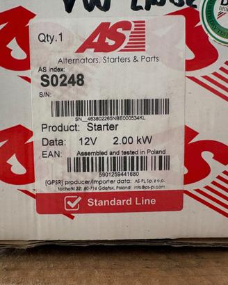 MOTORINO AVVIAMENTO VW-AUDI-FORD (S0248)