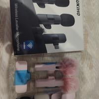 Microfono lavalier wireless per telefono, tablet e