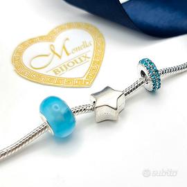 Set 3 charm azzurri mare marini (Modello Pandora)