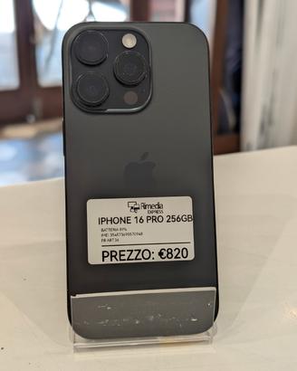 iPhone 16 pro 256GB nero usato garanzia 