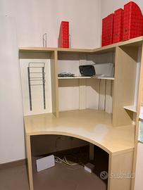 Scrivania Ikea, postazione attrezzata ad angolo