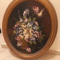 quadro ovale olio su tela autore Vanni 