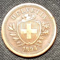 Svizzera helvetia switzerland 1 rappen 1894