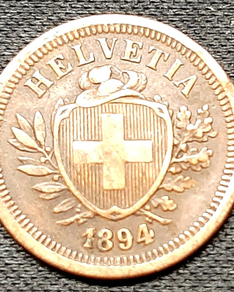 Svizzera helvetia switzerland 1 rappen 1894