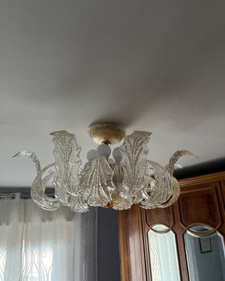 Plafoniera Murano con abat jour