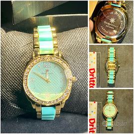 Orologio Donna Bernoulli Oro Strass Turchese