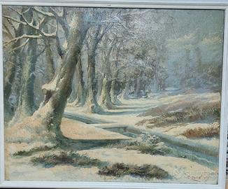 Vecchio quadro di grande dimensione firmato e dato