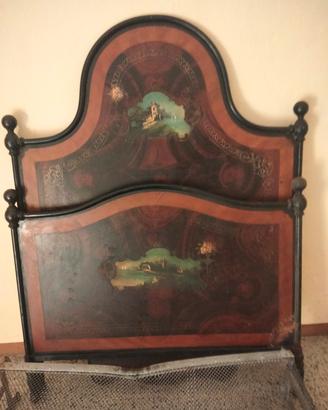 letto antico in ferro dipinto