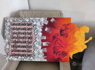 Quadro Gazzetta Dello Sport in legno colorato a ma