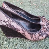 Scarpe con tacco da donna con pizzo n. 35