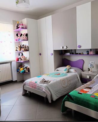 Cameretta completa femminile con ponte e 2 letti