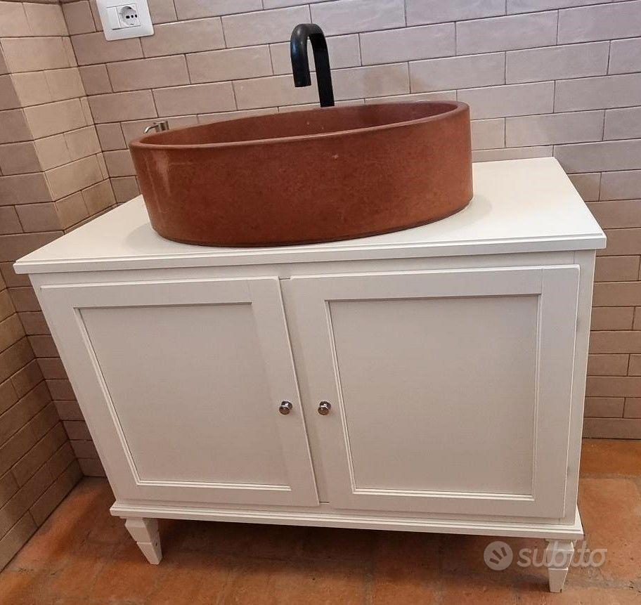 Mensola per lavabo - Mobili bagno - Legno massello scortecciato