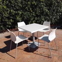 Set tavolo e sedie da bar/esterno – bianco / nero