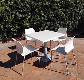 Set tavolo e sedie da bar/esterno – bianco / nero