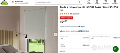 Tenda a rullo oscurante bianca