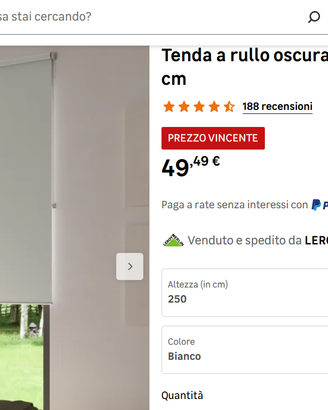 Tenda a rullo oscurante bianca