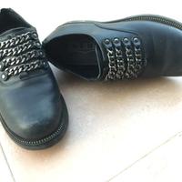 Scarpa donna cult nera in pelle 38 con catene