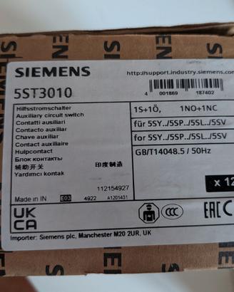 Contatto ausiliario Siemens, 2 contatti, 1 NA/1 NC