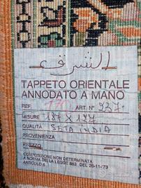 Cachemire di TAPPETO DI SETA INDIANO