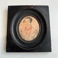 ACQUERELLO FINE '800 RITRATTO DI DONNA