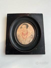 ACQUERELLO FINE '800 RITRATTO DI DONNA