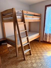 Letto a castello in pino