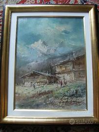 Dipinto olio su tela Anton Brioschi