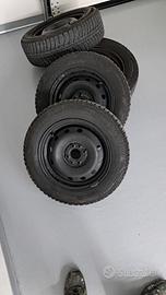 4 cerchi in acciaio 14" Fiat 500 + gomme invernali