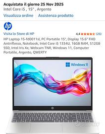 HP 15” i5 13ª Gen – 16GB RAM – 512GB SSD
