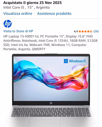 HP 15” i5 13ª Gen – 16GB RAM – 512GB SSD