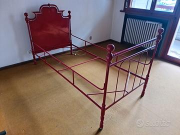 LETTO SINGOLO FERRO BATTUTO '800 rosso