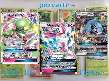 Pokémon GCC: 300 carte varie, 3 rare GX EX V Turbo