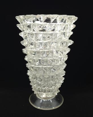 Vaso Vetro Murano Rostrato Stile Barovier 1960s