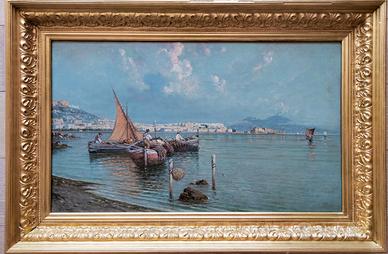 Giuseppe Carelli dipinto quadro antico Napoli 