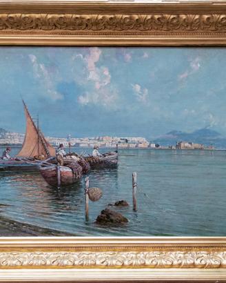 Giuseppe Carelli dipinto quadro antico Napoli 