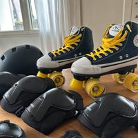 Pattini Hudora taglia 38 + kit protezioni