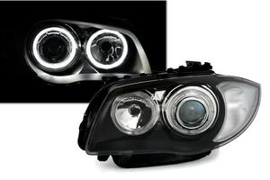 Fari anteriori angel eyes BMW E87 serie1 LED NERO