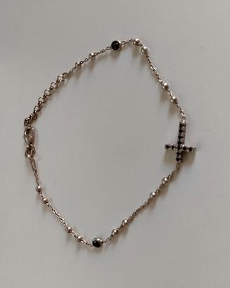 Bracciale ROSARIO in argento 925 con croce 