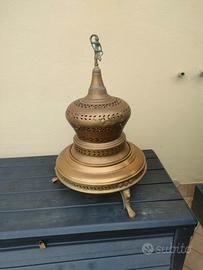 Braciere antico ottone "asso di coppe" decorativo