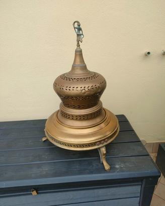 Braciere antico ottone "asso di coppe" decorativo