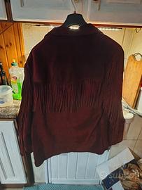 giacca. frangiata in camoscio marrone 