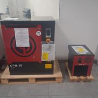 Compressore a vite 7.5 kw ed essiccatore