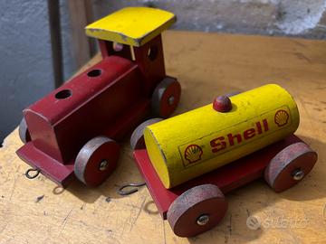 Trenino in legno anni 50