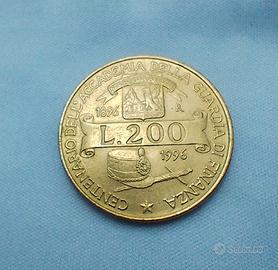 200 lire centenario Guardia di Finanza 