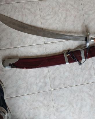 SCIABOLA CINESE in metallo e con fodero in legno