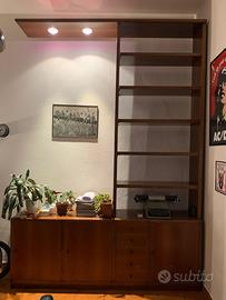 Madia e libreria in legno massello