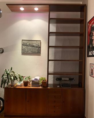 Madia e libreria in legno massello